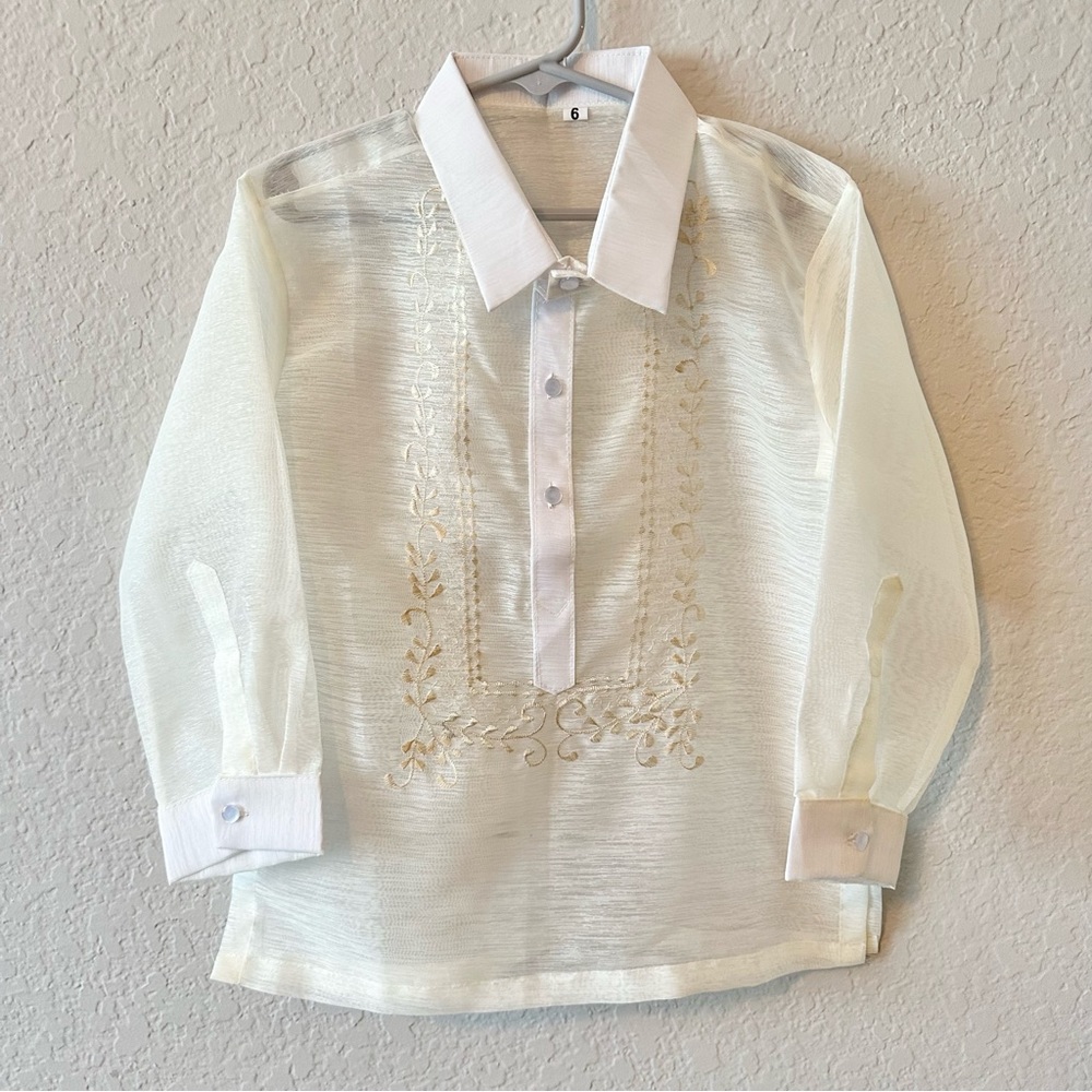 Elegant White Kids Shirt - Picture 10 of 15